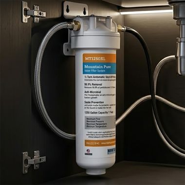 Click here to see  MT1250XL Mountain Plumbing Mountain Pure Carbon Water Filtration System with MT1250XL/RFC Filter - MT1250XL