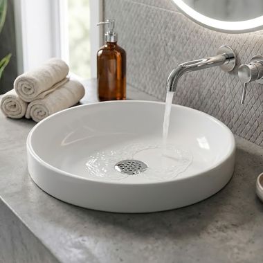 Click here to see Mountain Plumbing Products MT734/CPB Mountain Plumbing Fast Flow 20-Hole Lavatory Grid Drain with Overflow, 8