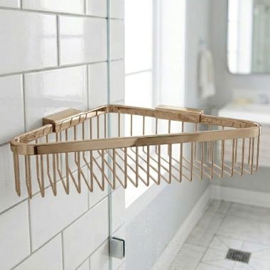 Click here to see Ginger 554DG/SN Ginger Hotelier Corner Shower Basket, Satin Nickel - 554DG/SN