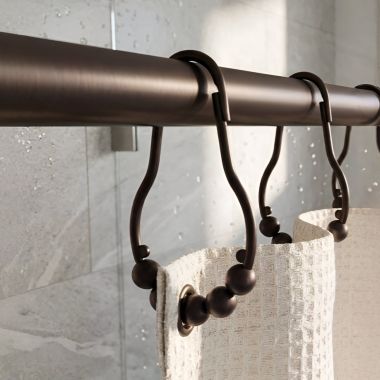 Click here to see Ginger 1139SR/10B Ginger Shower Curtain Rings, Oil Rubbed Bronze - 1139SR/10B