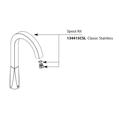 Click here to see Moen 134415CSL Moen 134415CSL Part Spout Kit Single Handle Classic StaiNLess