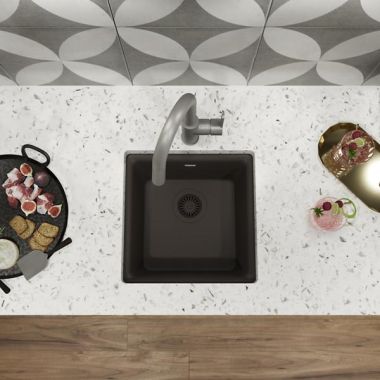 Click here to see Elkay ELX1616CN0 Elkay Quartz Luxe Chestnut Bar Sink, 15-3/4in x 15-3/4in x 7-11/16in Dual Mount Single Bowl Sink - ELX1616CN0