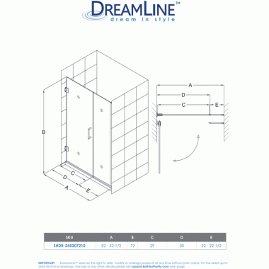 Click here to see DreamLine SHDR-245207210-06 DreamLine Unidoor Plus 52-52 1/2