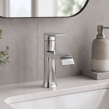 Click here to see  6702 Moen Genta LX Single-Handle Bathroom Faucet with Pop-Up, Lever Handle, 1.2 GPM, Chrome - 6702