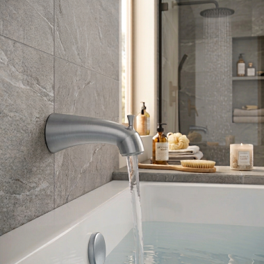 Click here to see Moen 179791 Moen Gyde 6” Diverter Tub Spout, Slip Fit, Chrome - 179791