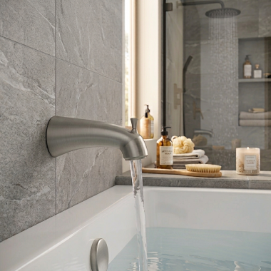 Click here to see  179791BN Moen Gyde 6” Diverter Tub Spout, Slip Fit, Brushed Nickel - 179791BN