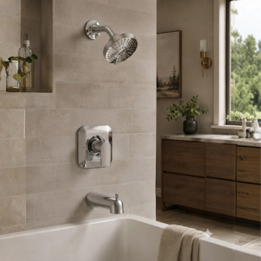 Click here to see  T2473EP Moen Genta LX Posi-Temp Single-Handle Tub/Shower Faucet, 1.75 GPM, Chrome - T2473EP