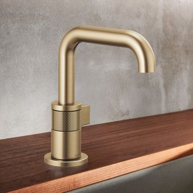 Click here to see Brizo 65035LF-GL-ECO Brizo Litze One-Handle Bathroom Faucet with Ceramic Cartridge, Single-Hole, 1.2 GPM, Less Drain, Brilliance Luxe Gold - 65035LF-GL-ECO