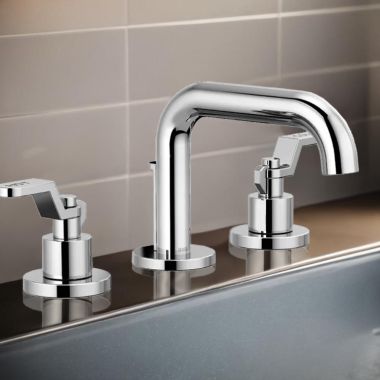 Click here to see Brizo 65337LF-PCLHP-ECO Brizo Litze Two-Handle Widespread Bathroom Faucet with Metal Pop-Up, 1.2 GPM, Three-Hole,  Polished Chrome - 65337LF-PCLHP-ECO