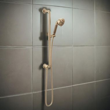 Click here to see Brizo 85735-GL Brizo Litze Slide Bar Hand Shower with 3 Functions, H2OKinetic, WaterSense, 1.75 GPM, Brilliance Luxe Gold - 85735-GL
