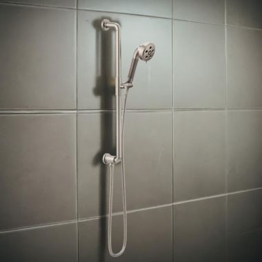 Click here to see Brizo 85735-NK Brizo Litze Slide Bar Hand Shower with 3 Functions, H2OKinetic, WaterSense, 1.75 GPM, Brilliance Luxe Nickel - 85735-NK