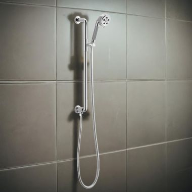 Click here to see Brizo 85735-PC Brizo Litze Slide Bar Hand Shower with 3 Functions, H2OKinetic, WaterSense, 1.75 GPM, Polished Chrome - 85735-PC