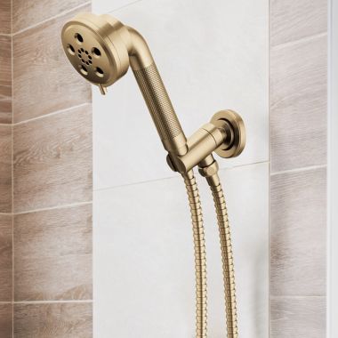 Click here to see Brizo 88835-GL Brizo Litze Wall-Mount Hand Shower with Three Functions, H2OKinetic, 1.75 GPM, WaterSense, Brilliance Luxe Gold - 88835-GL