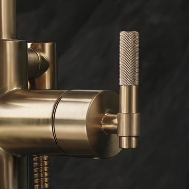 Click here to see  HL7033-GL Brizo T-Lever Handle Kit with Textural Knurling Detail for Litze Floor Mount Tub Filler, ADA, Brilliance Luxe Gold - HL7033-GL