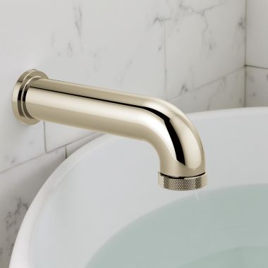 Click here to see Brizo RP81437PN Brizo Litze Wall-Mounted Diverter Tub Spout with Pull-Down Diverter, Polished Nickel - RP81437PN