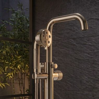 Click here to see Brizo RP90054PN Brizo Litze 3in H2Okinetic Multi-Function Hand Shower with Dual-Check Valve, 1.75 GPM, Round, WaterSense, Brilliance Polished Nickel - RP90054PN