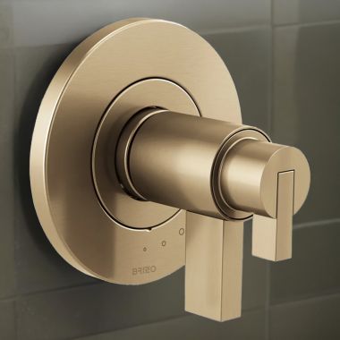 Click here to see Brizo T60035-GLLHP Brizo Litze TempAssure Thermostatic Two-Handle Valve Trim, Less Handles, Brilliance Luxe Gold - T60035-GLLHP