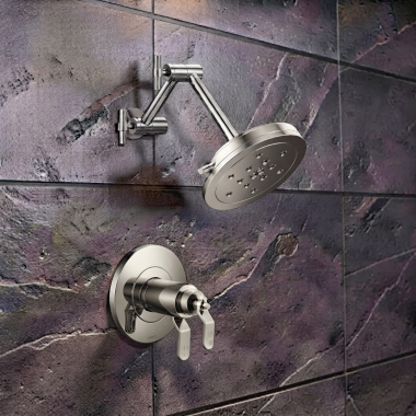 Click here to see  T60235-NKLHP Brizo Litze TempAssure Thermostatic Shower Faucet with Multi-Function Showerhead, Less Handles, 1.75 GPM, Brilliance Luxe Nickel - T60235-NKLHP