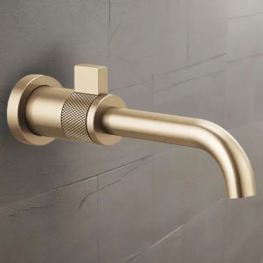 Click here to see Brizo T65735LF-GL-ECO Brizo Litze Single-Handle Wall-Mount Bathroom Faucet, Less Drain, 1.2 GPM, WaterSense, Brilliance Luxe Gold - T65735LF-GL-ECO