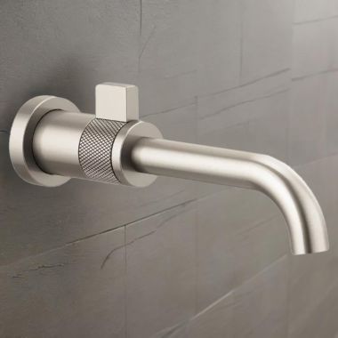 Click here to see Brizo T65735LF-NK-ECO Brizo Litze Single-Handle Wall-Mount Bathroom Faucet, Less Drain, 1.2 GPM, WaterSense, Brilliance Luxe Nickel - T65735LF-NK-ECO