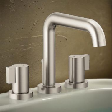 Click here to see Brizo T67335-NKLHP Brizo Litze Two-Handle Deck-Mount Roman Tub Faucet Trim, 3-Hole, Ceramic Cartridge, Less Handles, Brilliance Luxe Nickel - T67335-NKLHP