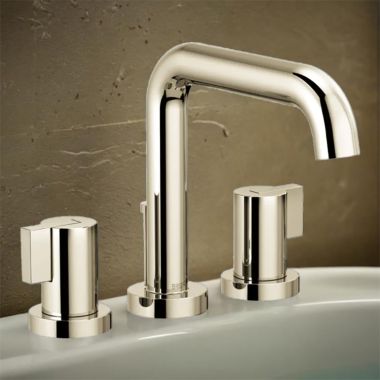 Click here to see Brizo T67335-PNLHP Brizo Litze Two-Handle Deck-Mount Roman Tub Faucet Trim, 3-Hole, Ceramic Cartridge, Less Handles, Brilliance Polished Nickel - T67335-PNLHP