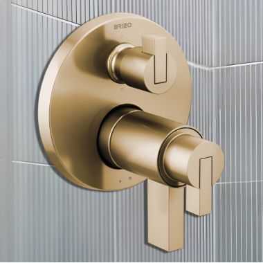 Click here to see Brizo T75635-GLLHP Brizo Litze TempAssure Thermostatic Valve Trim with 6-Function Diverter Trim, Brilliance Luxe Gold - T75635-GLLHP