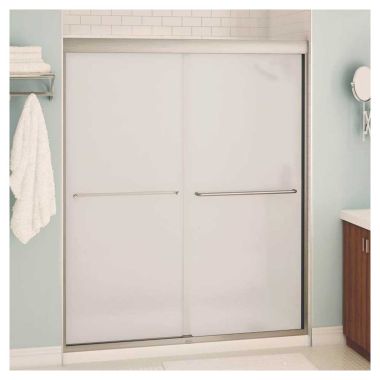 Click here to see MAAX 135665-900-305-00 Maxx 135665-900-305-00 Shower Door, 60 in W x 71 in H, Nickel Plated