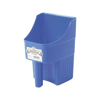 Click here to see Miller Mfg 150415 Little Giant 150415 Enclosed Feed Scoop, 3 qt 6 in W X 6-1/4 in L X 9-1/4 in H, Blue