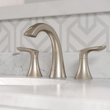 Click here to see Pfister LG49-WR0K PFISTER LG49-WR0K WELLER TWO HANDLE WIDESPREAD LAV FAUCET BRUSHED NICKEL