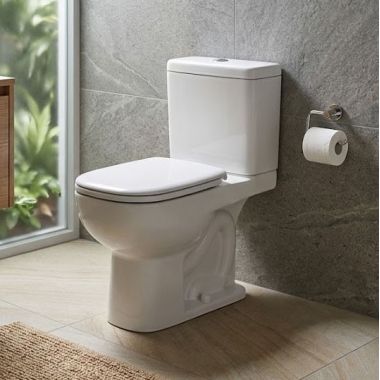 Click here to see Duravit 0113010001 Duravit D-Code 1.28 GPF One Piece Elongated Chair Height Toilet with Left Hand Lever, Less Seat, White - 0113010001