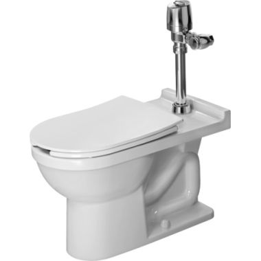 Click here to see Duravit 2165010000 Duravit 2165010000 Starck 3 Single Flush One-Piece Floor Mounted Visible Inlet Elongated Toilet in White Finish