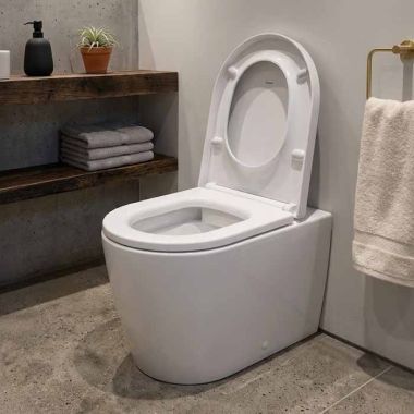 Click here to see  2169090092 DURAVIT ME by Starck Dual Flush One-Piece Floor Mounted Back-to-Wall Elongated Toilet, Less Seat and In-Wall Tank, White - 2169090092