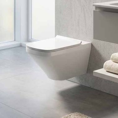 Click here to see  2542090092 DURAVIT DuraStyle Dual Flush One-Piece Wall Mounted Rimless Elongated Toilet, Less Seat, White - 2542090092 