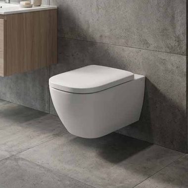 Click here to see  2550090092 Duravit Happy D.2 0.8/1.6 GPF Dual Flush Wall Mounted One Piece Elongated Toilet, Less Seat, White - 2550090092