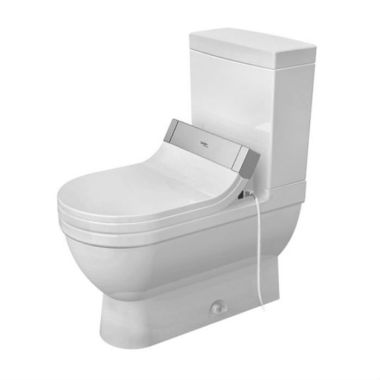 Click here to see Duravit 21250100001 Duravit 21250100001 Starck 3 Single Flush Two-Piece Floor Mounted Elongated Toilet - White
