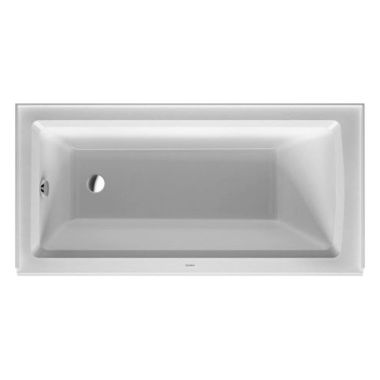 Click here to see Duravit 700356000000091 Duravit Architec 60in Rectangular Soaking Bathtub with 20-1/2in Panel Height, Left Drain, Alcove, Acrylic, White - 700356000000091
