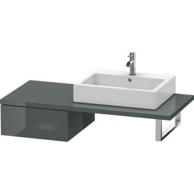 Click here to see Duravit DL674603838 Duravit DL674603838 Delos 1-Drawer Console Cabinet - Dolomiti Grey High Gloss