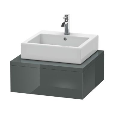 Click here to see Duravit DL674703838 Duravit DL674703838 Delos 1-Drawer Console Cabinet - Dolomiti Grey High Gloss