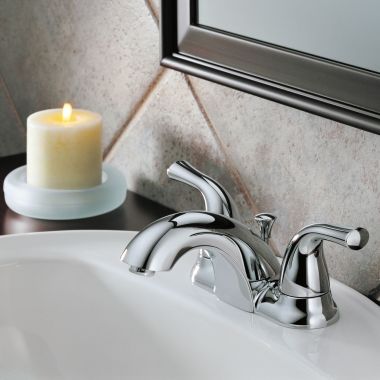 Click here to see Delta 2520LF-MPU Delta Classic Two-Handle Centerset Bathroom Faucet with Pop-Up, Deck Mount, Blade Lever Handles, ADA, 1.2 GPM, Chrome - 2520LF-MPU