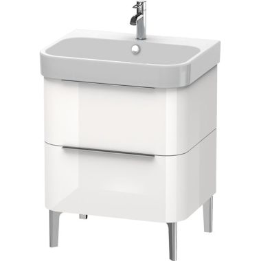 Click here to see Duravit H2637202222 Duravit Happy D.2 24in Floor Standing Bathroom Vanity with Two Drawers, White High Gloss - H2637202222