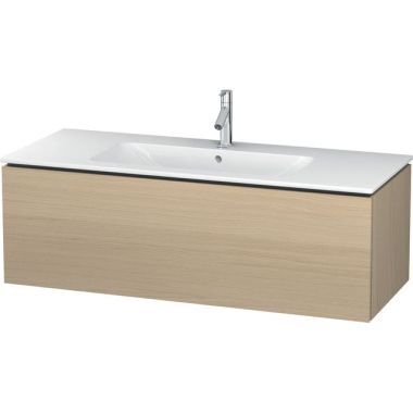 Click here to see Duravit LC614307171 Duravit L-Cube 48in Wall-Mount Single Bathroom Vanity Cabinet with Pull Out Compartment for ME by Starck 233683 Wash Basin, Mediterranean Oak (Real Wood Veneer) - LC614307171 