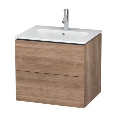 Click here to see Duravit LC624007373 Duravit L-Cube 24-3/8in Wall-Mount Single Bathroom Vanity Cabinet with Two Drawers for ME by Starck 233663 Wash Basin, Ticino Cherry Tree (Decor) - LC624007373 