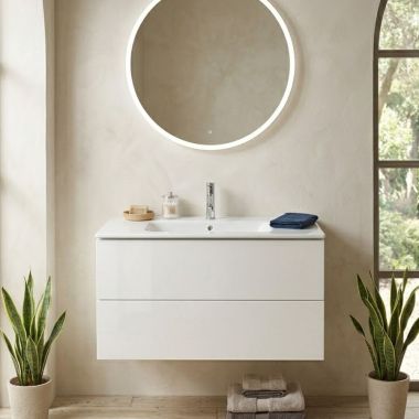 Click here to see  LC624202222 Duravit L‑Cube 2‑Drawer Wall‑Mounted Vanity Unit, White High Gloss Decor - LC624202222 