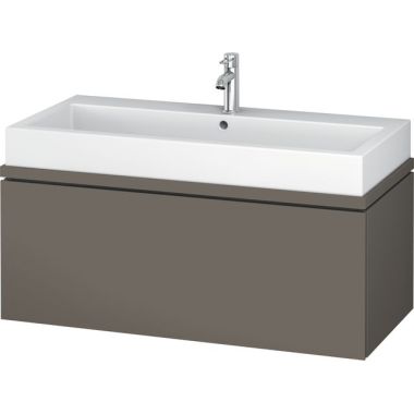 Click here to see Duravit LC681309090 Duravit LC681309090 L-Cube 1-Drawer Bathroom Vanity, Flannel Grey Satin Matte Lacquer