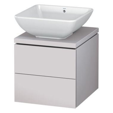 Click here to see Duravit LC681908787 Duravit LC681908787 L-Cube 2-Drawer Bathroom Vanity, White Lilac Satin Matte Lacquer