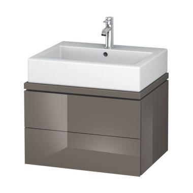 Click here to see Duravit LC682108989 Duravit LC682108989 L-Cube 2-Drawer Bathroom Vanity, Flannel Grey High Gloss Lacquer
