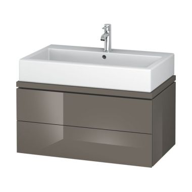 Click here to see Duravit LC682208989 Duravit LC682208989 L-Cube 2-Drawers Bathroom Vanity, Flannel Grey High Gloss Lacquer