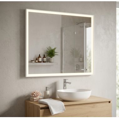 Click here to see DURAVIT USA INC LC738100000 Duravit L‑Cube LED Bathroom Mirror, Wall‑Mounted Lighted Mirror – LC738100000