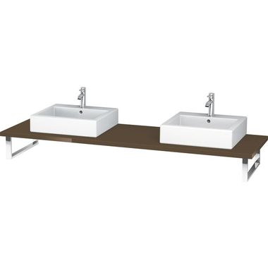 Click here to see Duravit LC097C06161 Duravit LC097C06161 L-Cube Customizable Double Consoles Bathroom Vanity with Two Cut-Outs,  Olive Brown High Gloss Lacquer